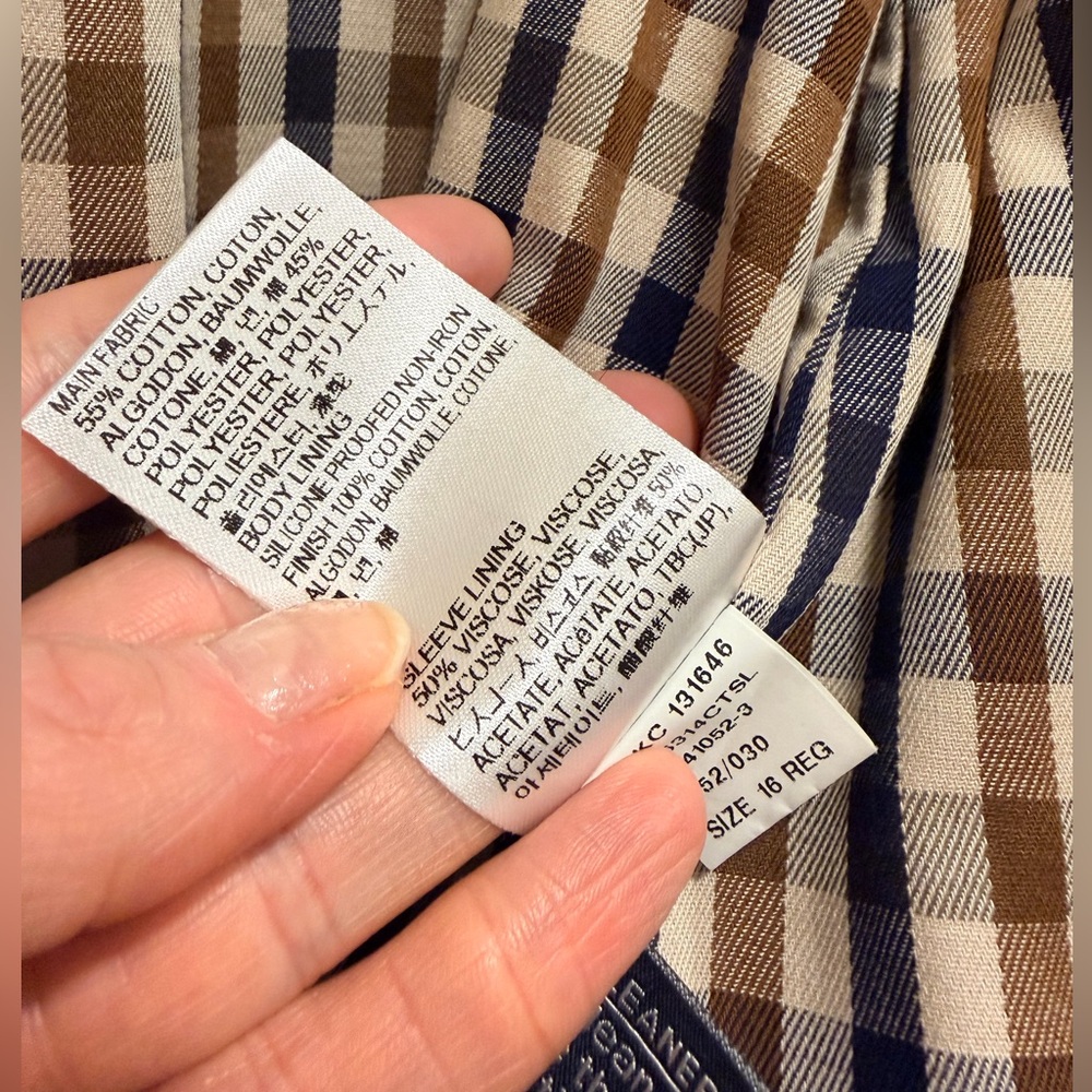 🚫SOLD OUT🚫VTG AQUASCUTUM LONDON Tan Trench Coat Lightweight Classic Design - Picture 11 of 12
